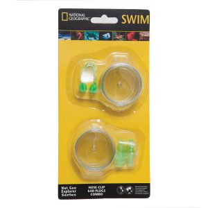ADULT EAR PLUG & NOSE CLIP SET (SMALL) WITH CASE - YELLOW